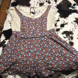 Flower print romper
